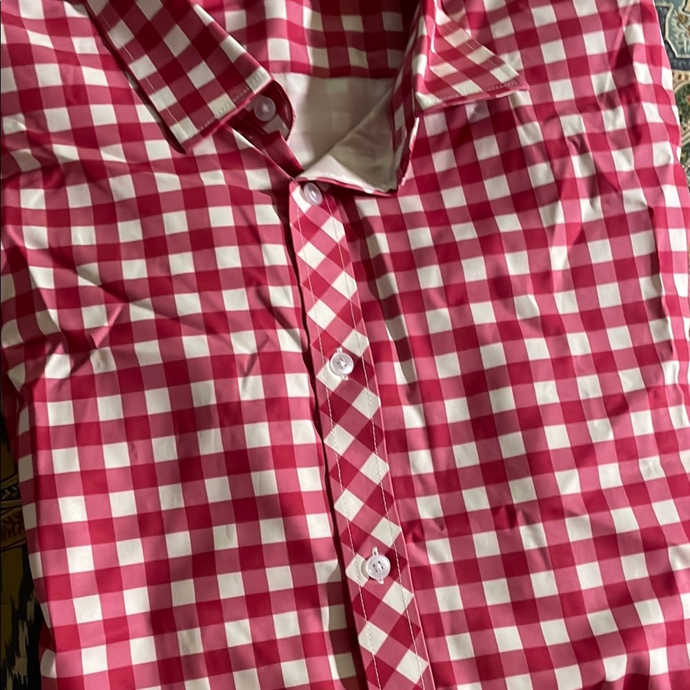 Red and White Checkered Men's Shirt